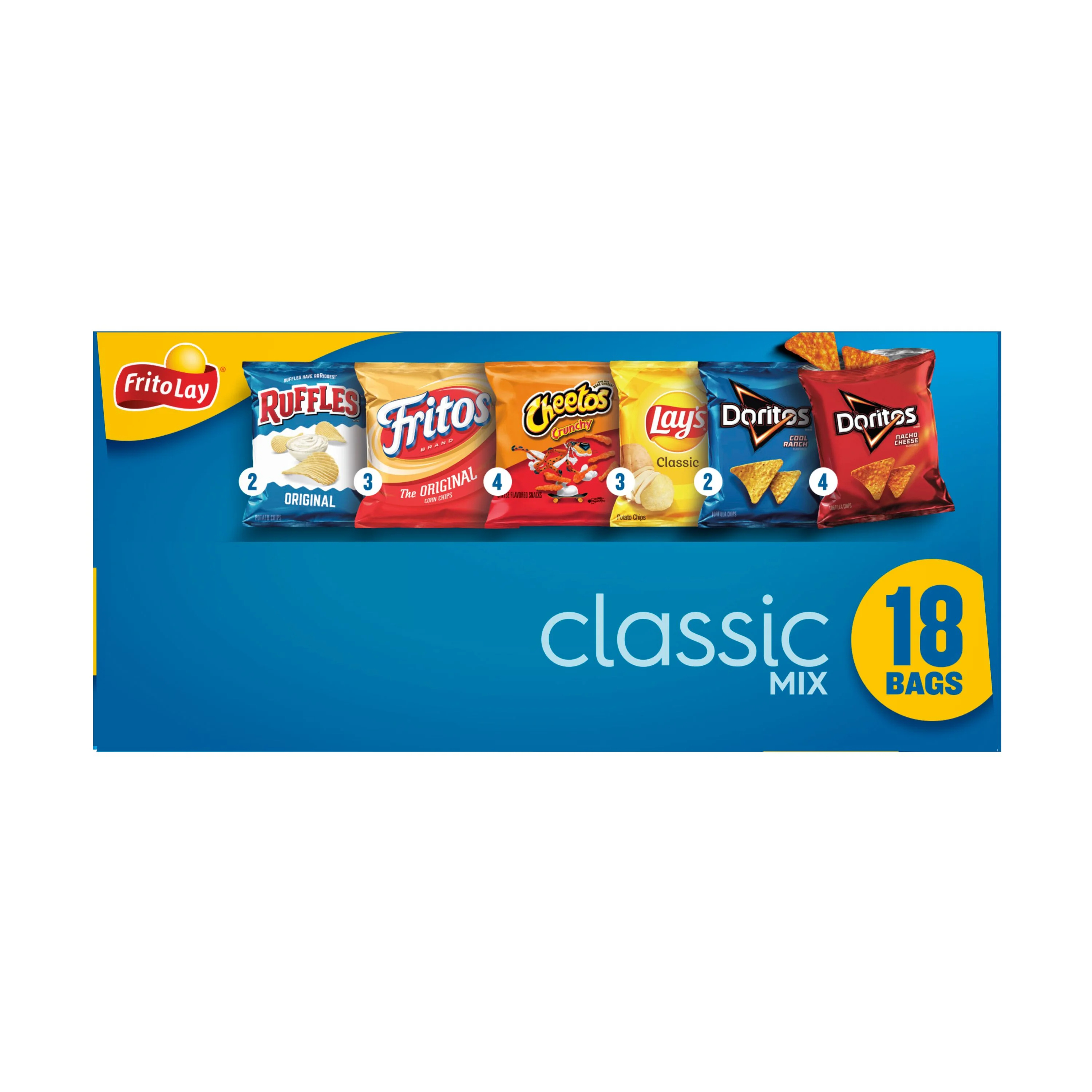Frito Lay Classic Mix Chips Variety Pack, 1 oz, 18 Count