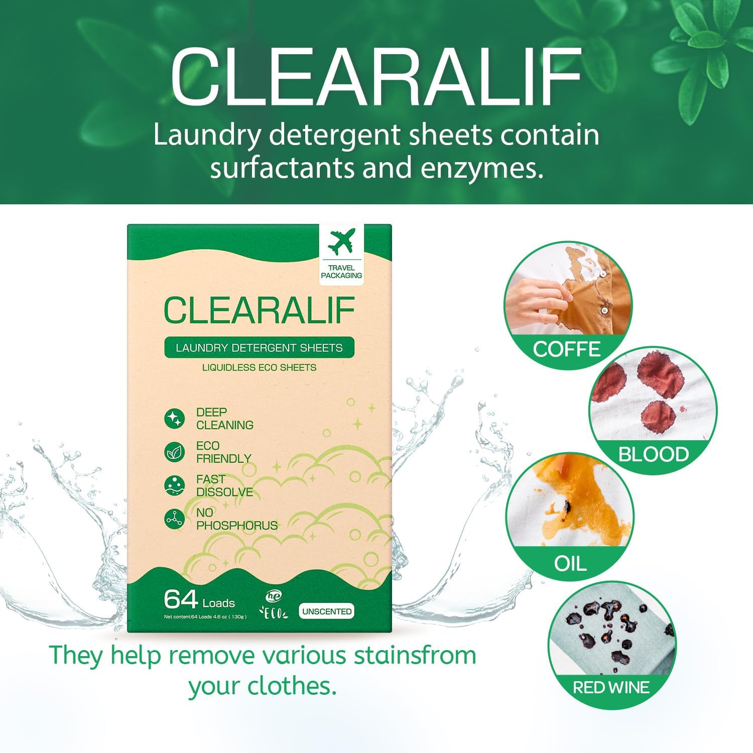 CLEARALIF Laundry Detergent Sheets Up to 160 Loads, Fresh Linen - Great For Travel,Apartments, Dorms,Laundry Detergent Strips Eco Friendly & Hypoallergenic