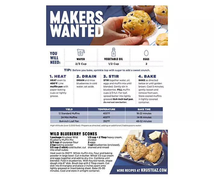 Krusteaz Wild Blueberry Muffin Mix, 17.1 Oz