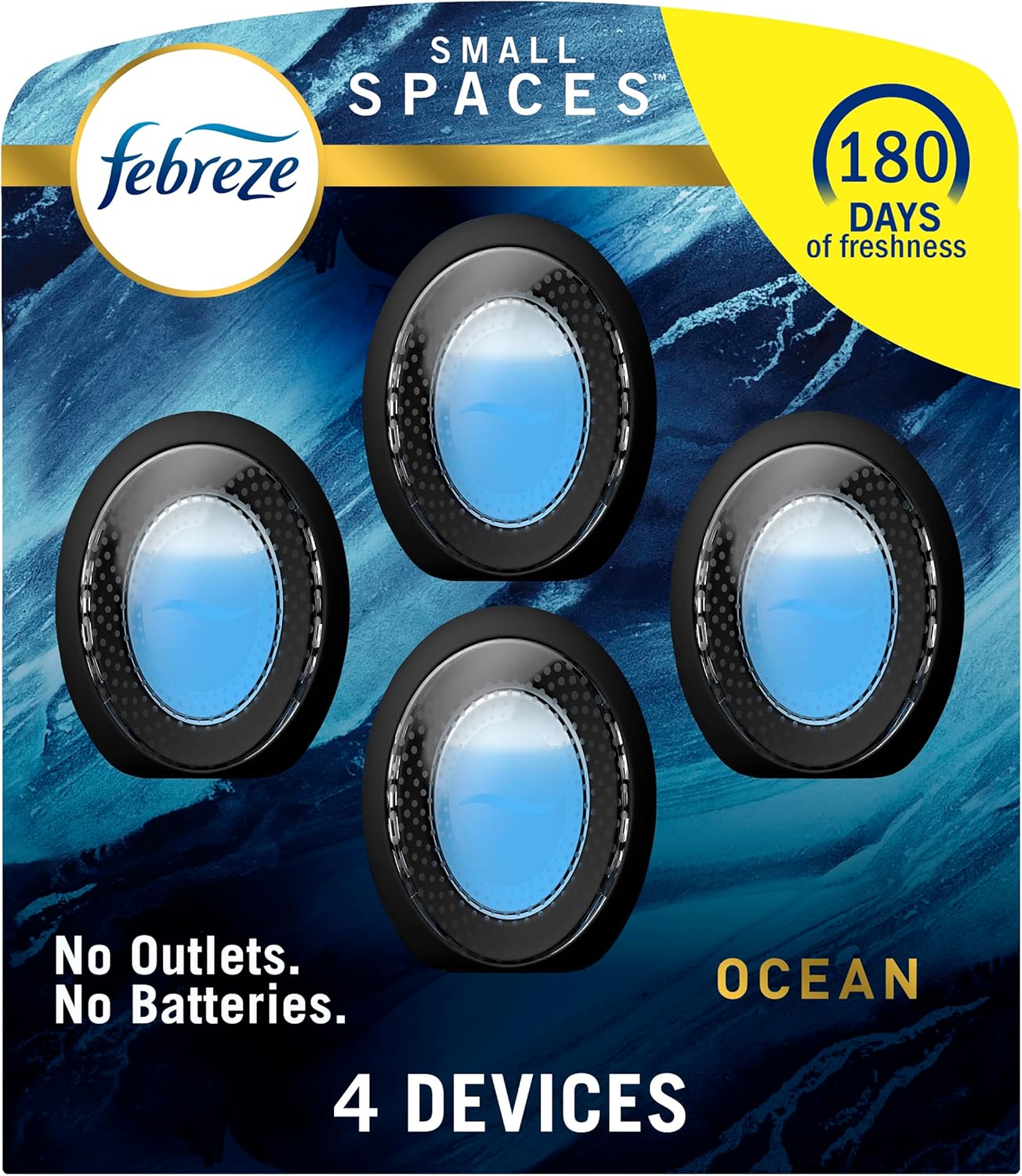 Febreze Small Spaces Air Freshener Linen & Sky, .25 fl. oz., Pack of 4