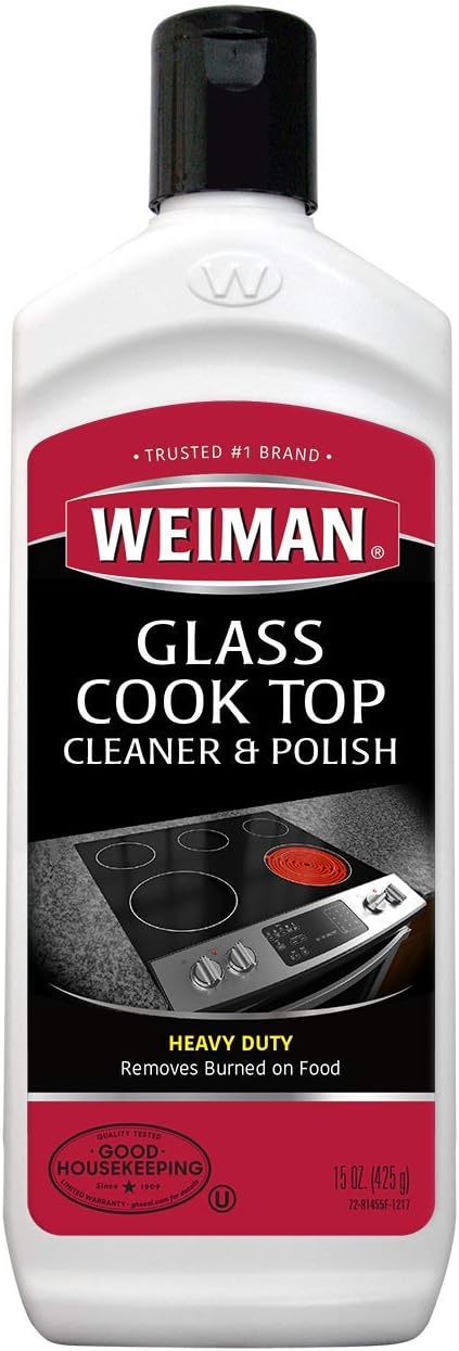Weiman Non-Abrasive, No Scratch Induction Glass Ceramic Stove Cooktop Heavy Duty Cleaner and Polish, 20 Ounce