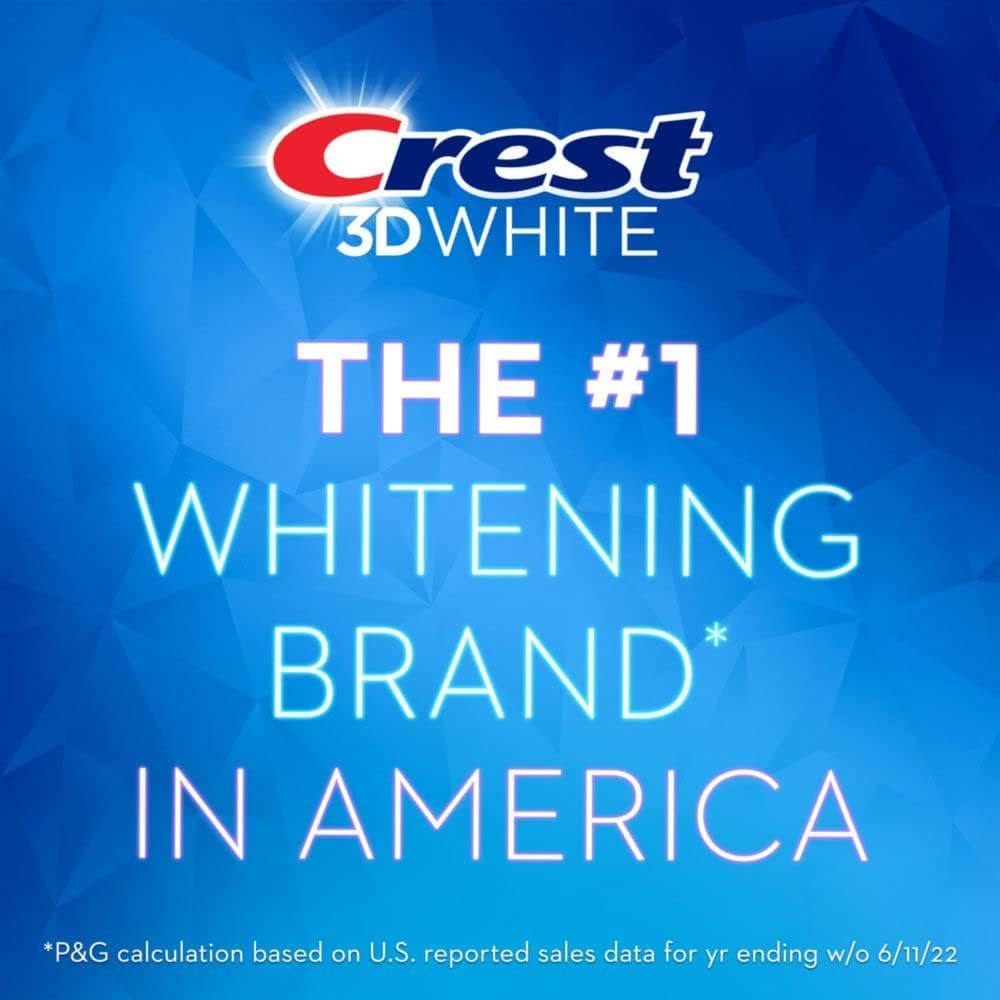 Crest 3D White Advanced Luminous Mint Teeth Whitening Toothpaste, 3.7 oz Pack of 4 - Helps Remove Surface Stains, Whitens Teeth, Strengthens Tooth Enamel, Protects Against Cavities