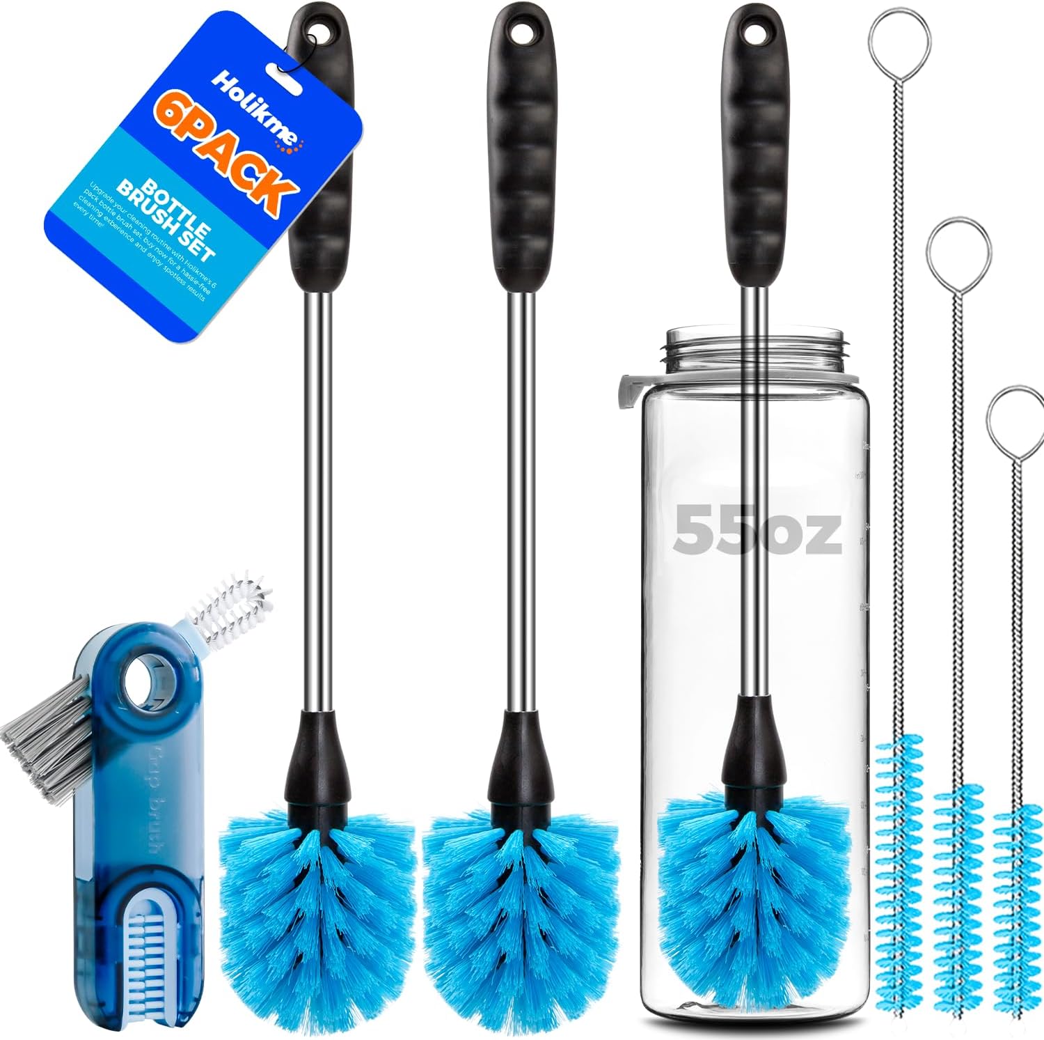 Holikme 6 Pack Bottle Brush Set, 14