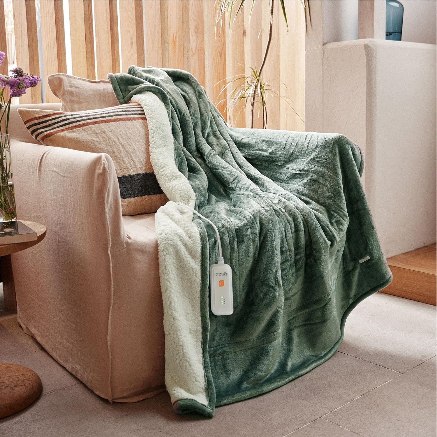 GOTCOZY Heated Blanket Electric Throw 50''X60''- Soft Silky Plush Electric Blanket with 4 Heating Level & 3 Hour Auto Off Heating Blanket, ETL Certified Machine Washable (Rose Dust)
