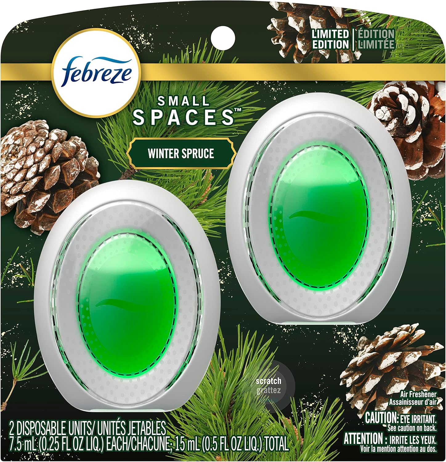 Febreze Small Spaces Air Freshener Linen & Sky, .25 fl. oz., Pack of 4