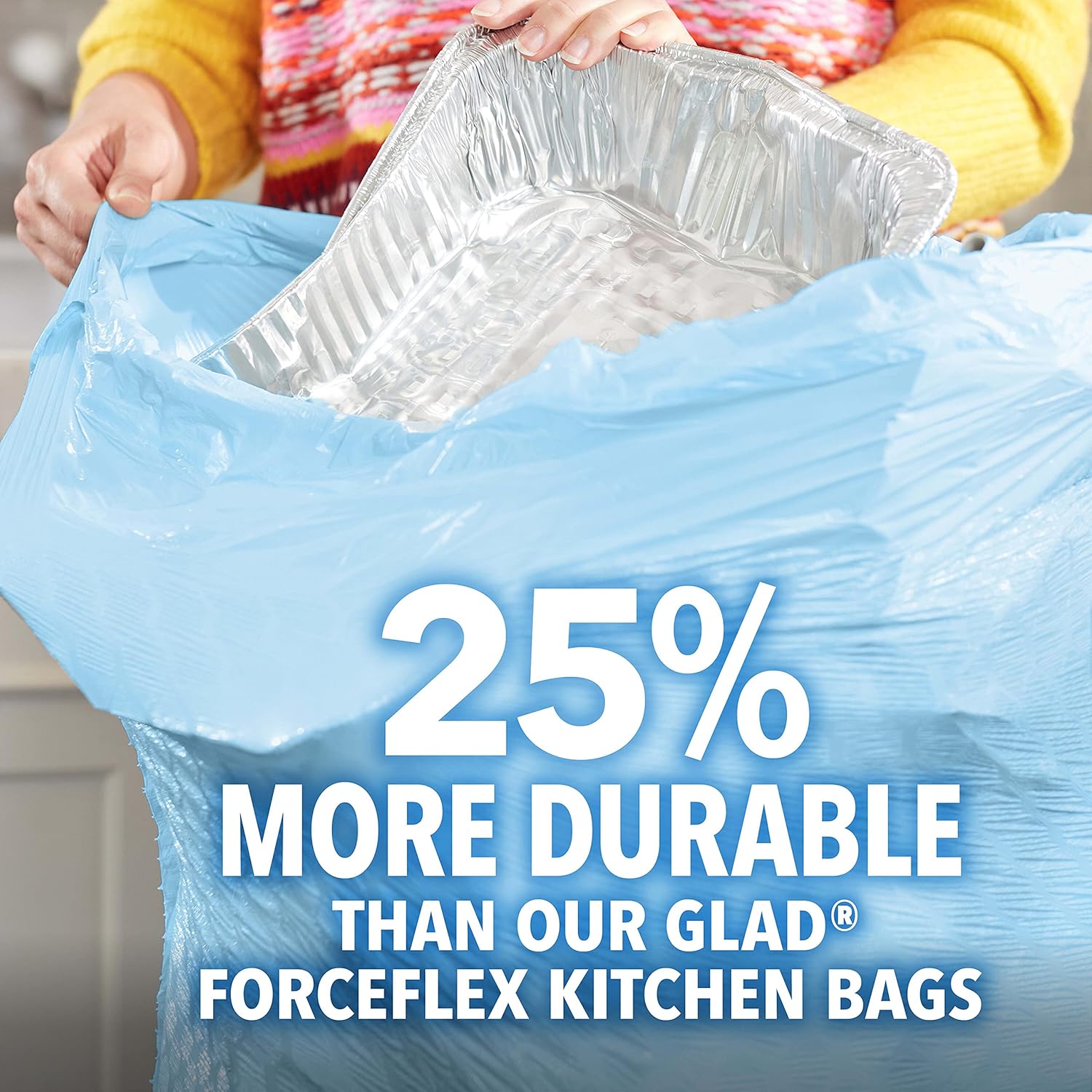 Glad ForceFlex MaxStrength with Clorox Trash Bags, 13 Gal, Lemon Fresh Bleach, 90 Ct, Pack May Vary