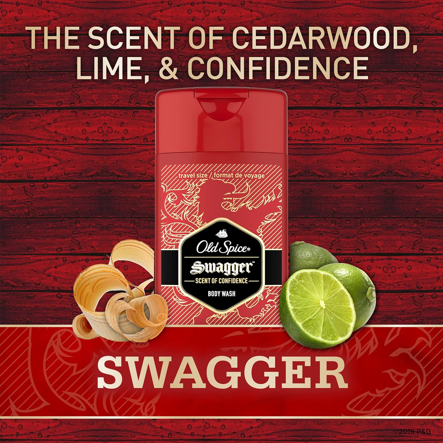 Old Spice Body Wash for Men, 24/7 Shower Fresh with Lasting Scent, Red Collection, Swagger with Cedarwood Scent, 24 fl oz (Pack of 2)