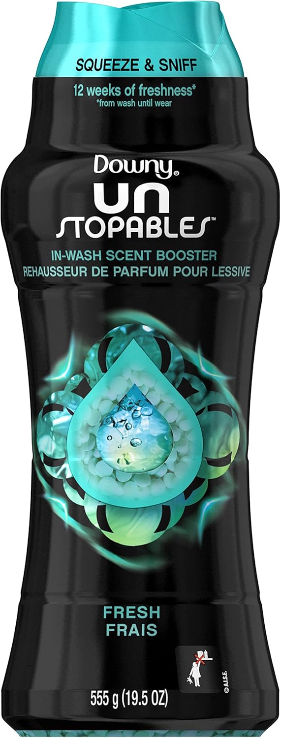 Downy Unstopables In Wash Scent Booster Beads, Fresh Scent, 24 oz, Downy Scent Booster Beads, Unstoppable Laundry Beads, Odor Protection