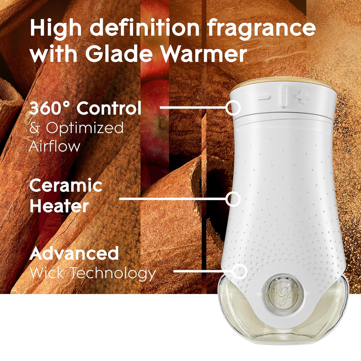 Glade PlugIns Refills Air Freshener, Scented and Essential Oils for Home and Bathroom, Apple Cinnamon, 3.35 Fl Oz, 5 Count