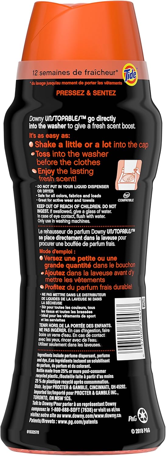 Downy Unstopables In Wash Scent Booster Beads, Fresh Scent, 24 oz, Downy Scent Booster Beads, Unstoppable Laundry Beads, Odor Protection