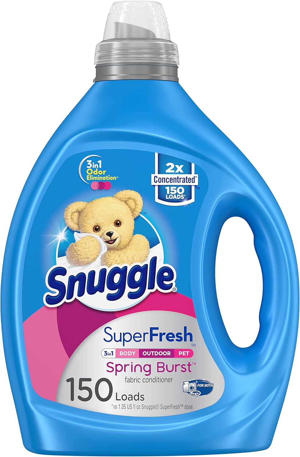 Snuggle Liquid Fabric Softener, SuperFresh Original, Eliminates Tough Odors, 2X Concentrated, 150 Loads