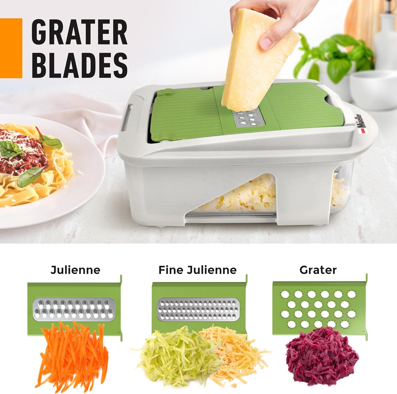 Mueller Pro-Series 10-in-1, 8 Blade Vegetable Chopper, Onion Mincer, Cutter, Dicer, Egg Slicer with Container, French Fry Cutter, Potato Slicer, Home Essentials & Kitchen Gadgets, Salad Chopper