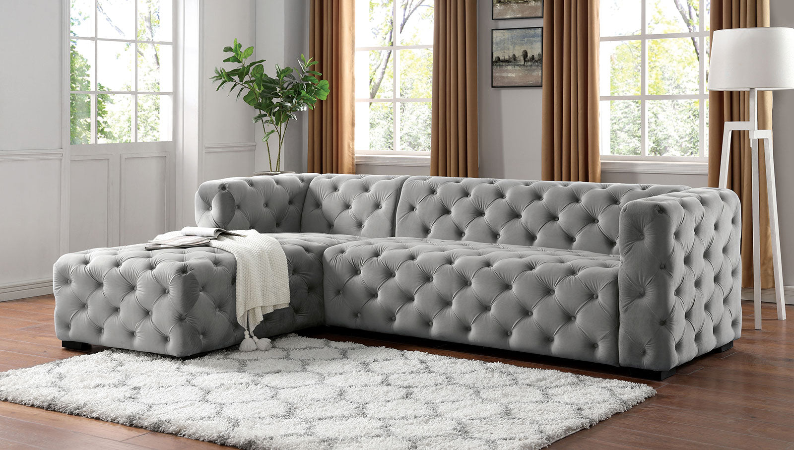 ZENAIDE Sectional, Light Gray