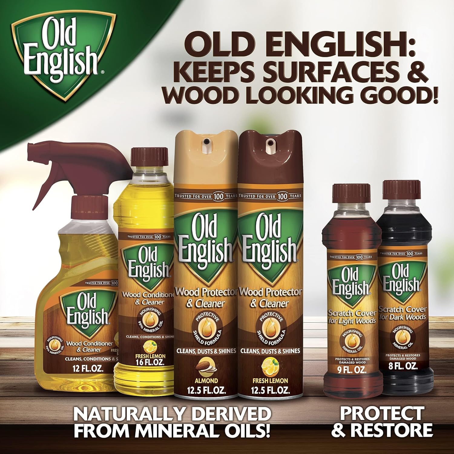 Old English 75144 Scratch Cover For Dark Woods, 8oz Bottle, Wood Polish