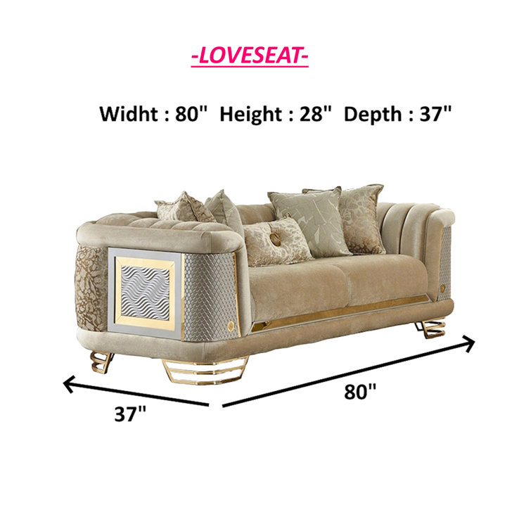 Ratni 4 - Piece Velvet Living Room Set