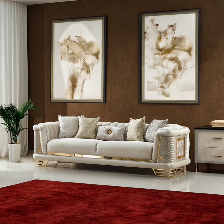 Ratni 4 - Piece Velvet Living Room Set