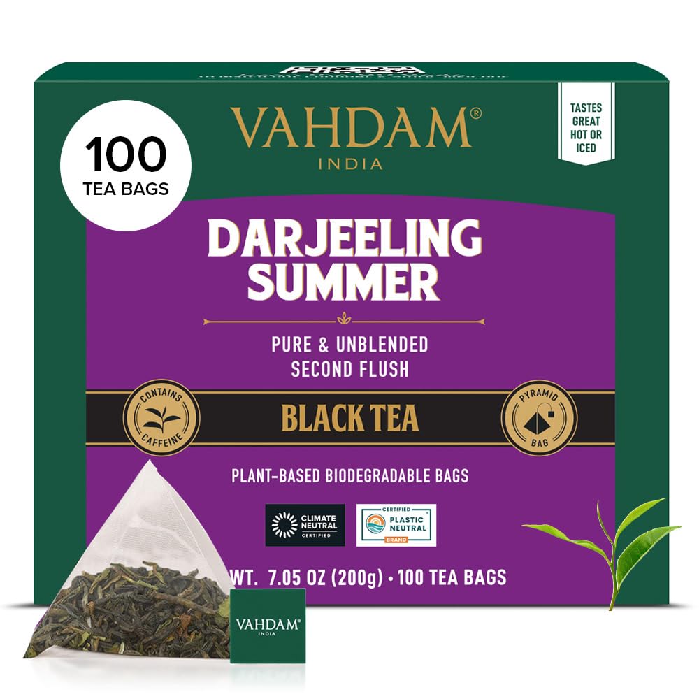 VAHDAM, Organic Turmeric Ginger Herbal Tea Bags (100 Pyramid Tea Bags) Caffeine Free, Non GMO, Gluten Free | 100% Pure Herbal Blend - Savory & Spicy | Plant-Based Tea Bags | Resealable Ziplock Pouch