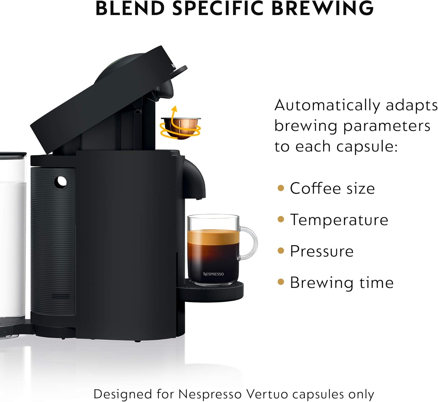 Nespresso Vertuo Plus Coffee and Espresso Maker by De'Longhi, Grey