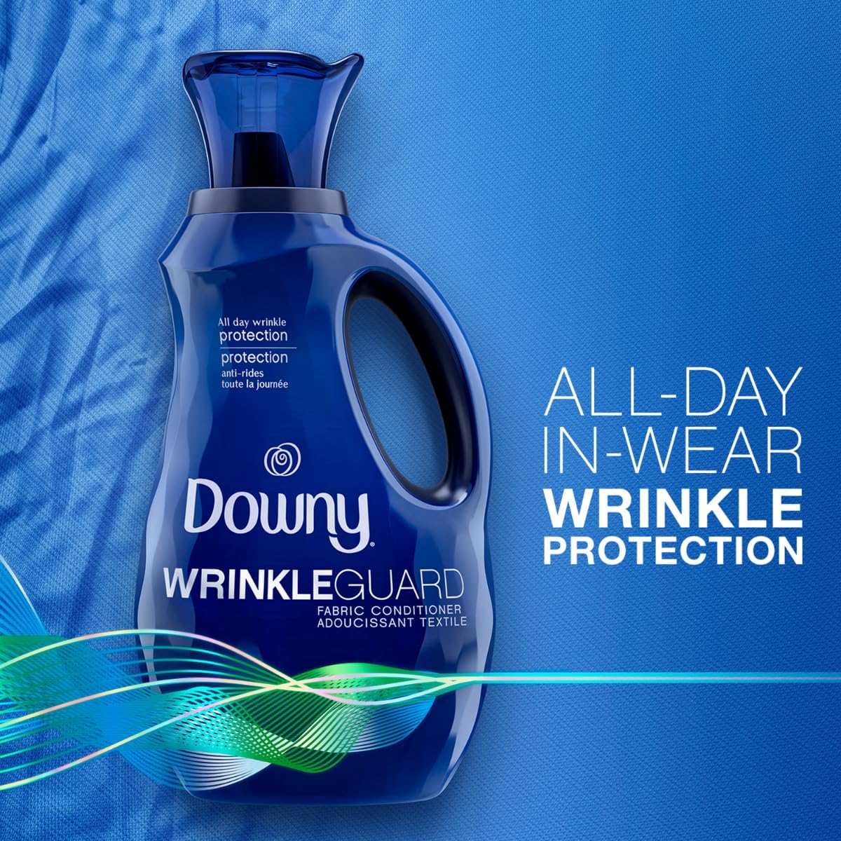 Downy WrinkleGuard Liquid Fabric Softener and Conditioner, Fresh, 48 fl oz 48 Loads, Pack of 2