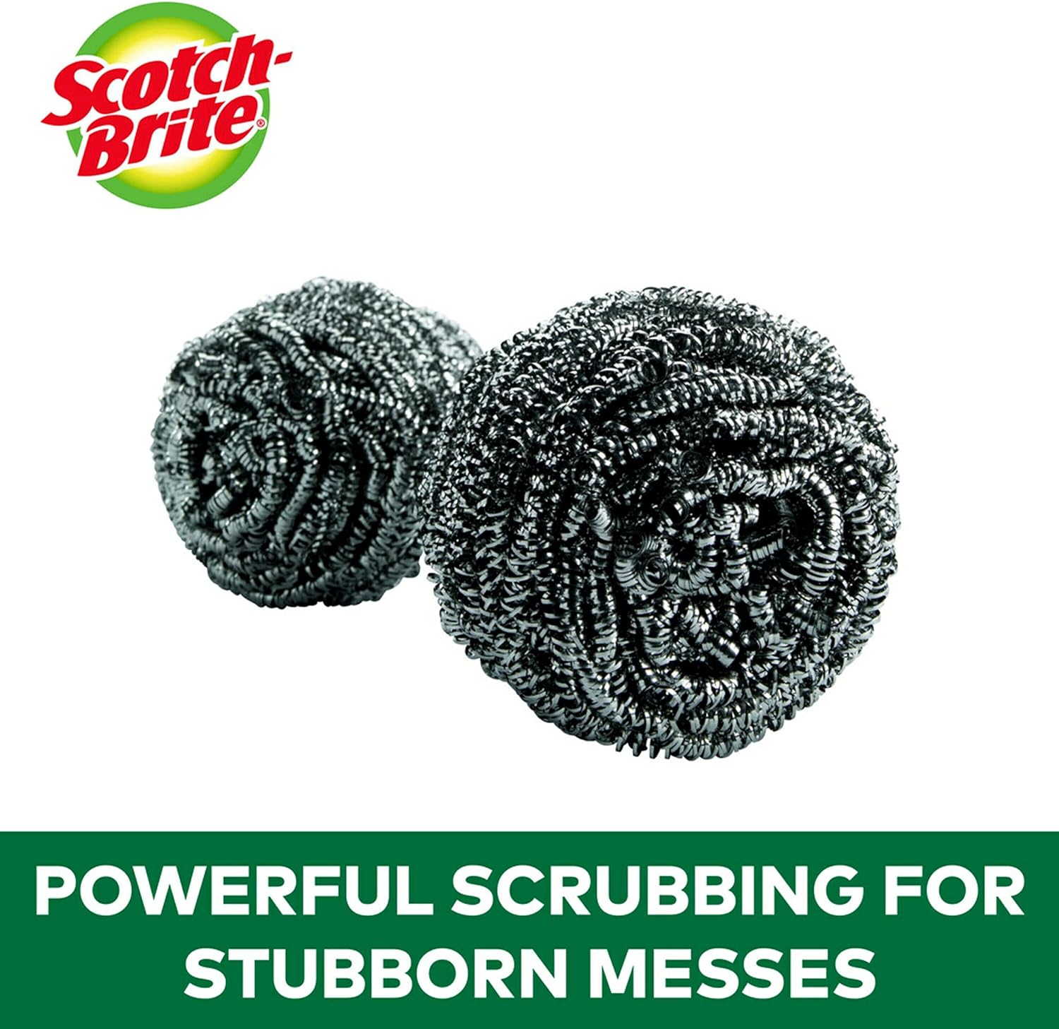 Scotch-Brite Stainless Steel Scrubber, Dish Scrubbers for Cleaning Kitchen and Household, Steel Scrubbers for Cleaning Dishes, 3 Scrubbers