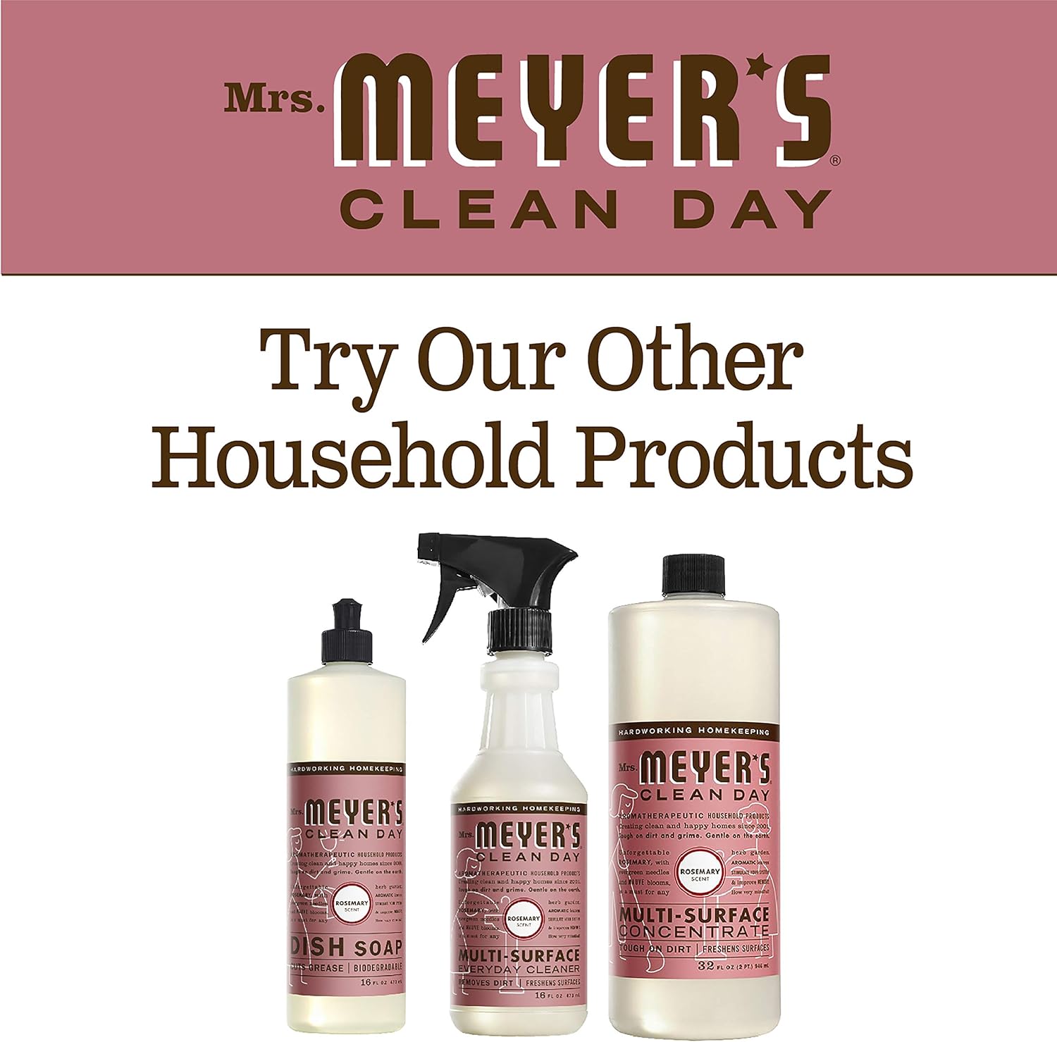 MRS. MEYER'S CLEAN DAY Liquid Dish Soap, Biodegradable Formula, Basil, 16 fl. oz - Pack of 3