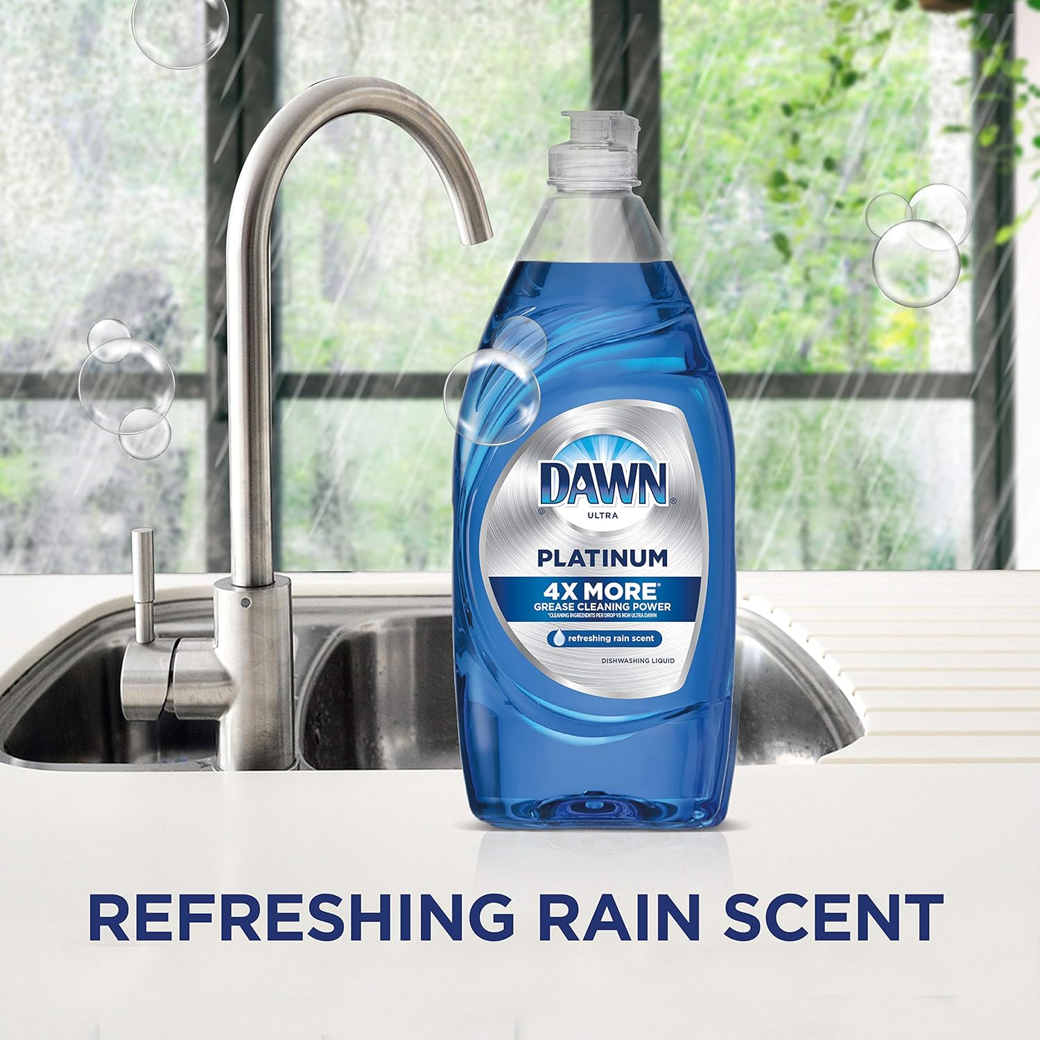 Dawn Platinum Dishwashing Liquid Dish Soap, Refreshing Rain Scent, 32.7 fl oz