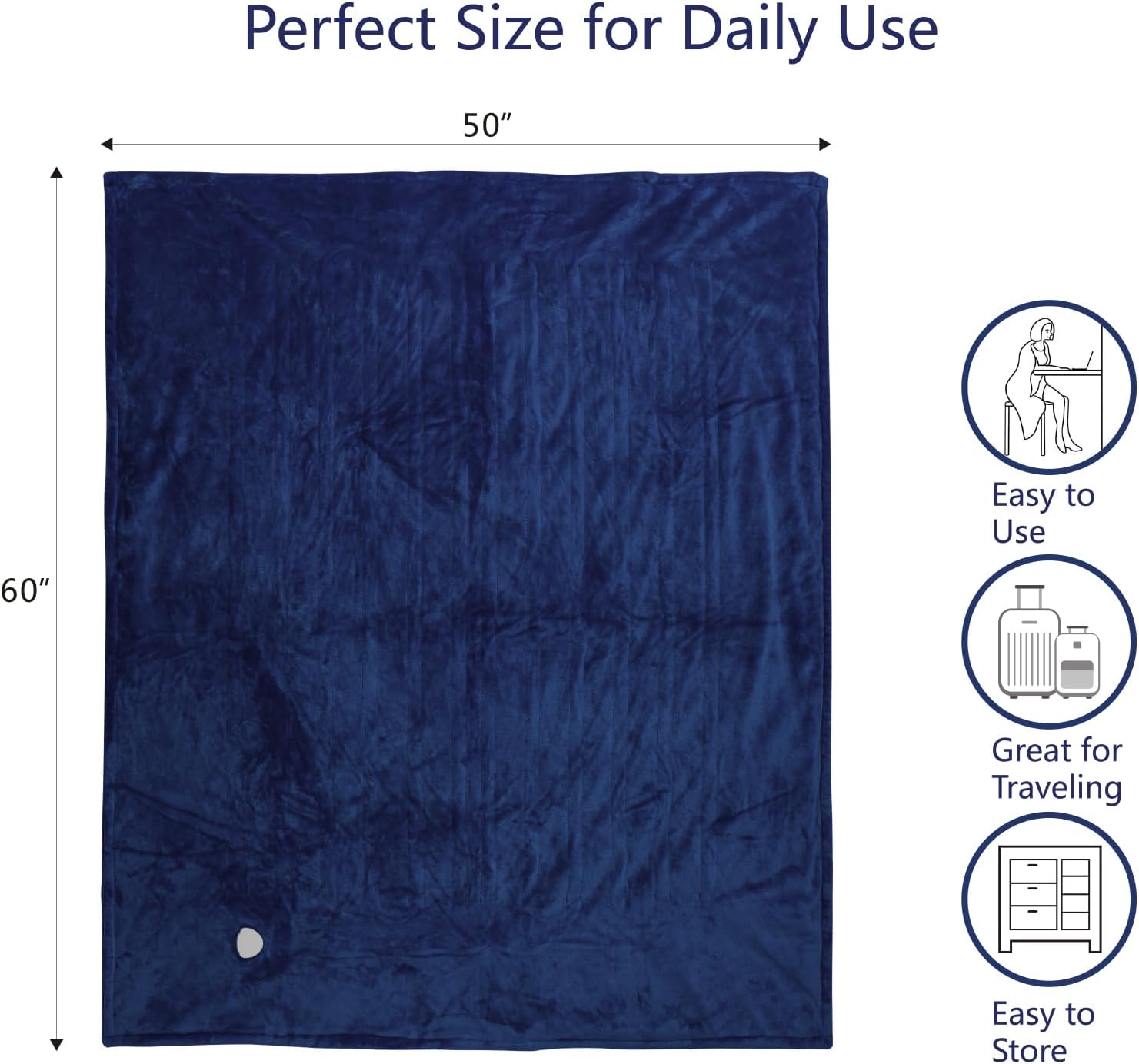 Tefici Electric Heated Blanket Throw, Super Cozy Soft 2-Layer Flannel 50