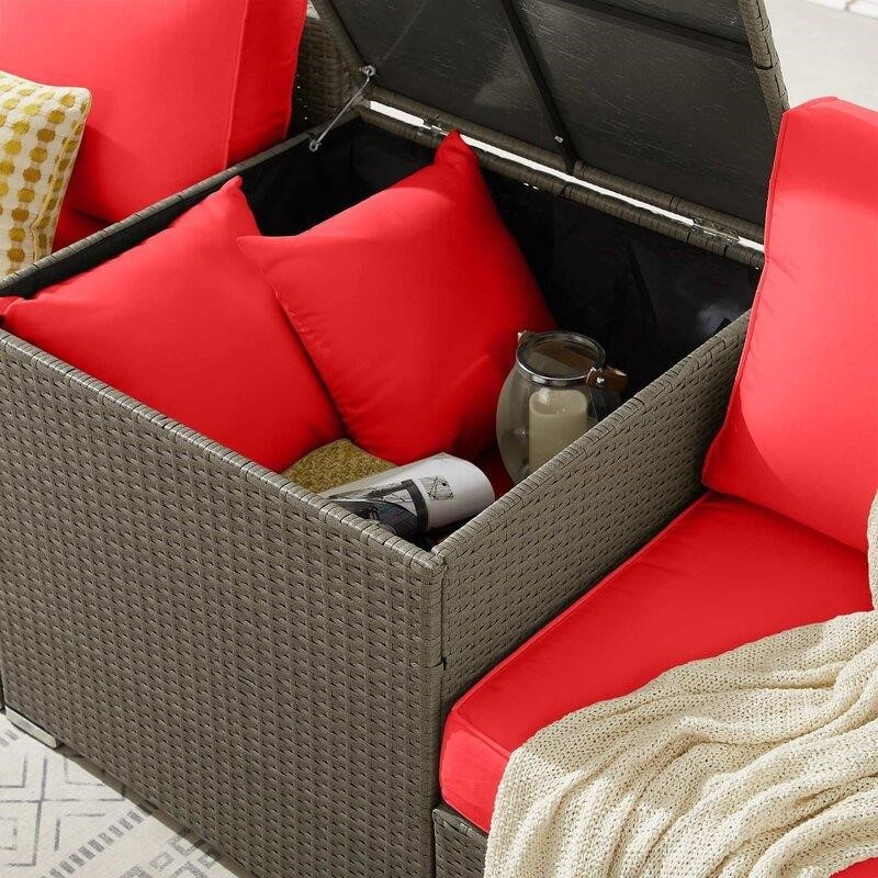 Aaleena Wicker/Rattan 6 - Person Seating Group with Cushions