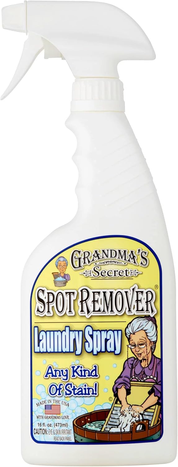 Grandma's Secret Spot Remover Laundry Spray - Chlorine, Bleach and Toxin-Free Fabric Stain Remover for Clothes - Removes Oil, Paint, Blood and Pet Stains - 16 Oz, 2 Pack