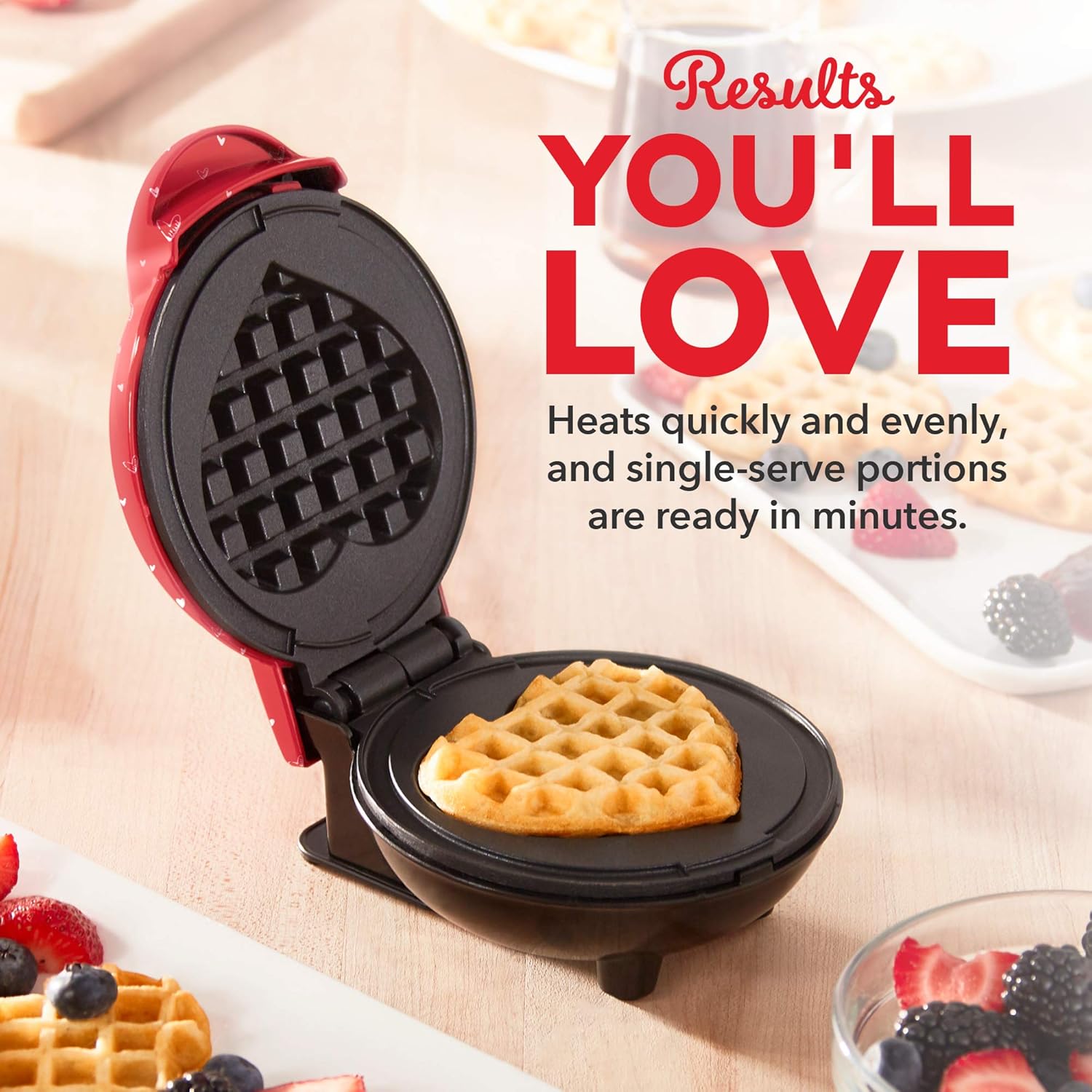DASH Mini Waffle Maker - 4” Waffle Mold, Nonstick Waffle Iron with Quick Heat-Up, PTFE Nonstick Surface - Perfect Mini Waffle Maker for Kids and Families, Just Add Batter (Aqua)