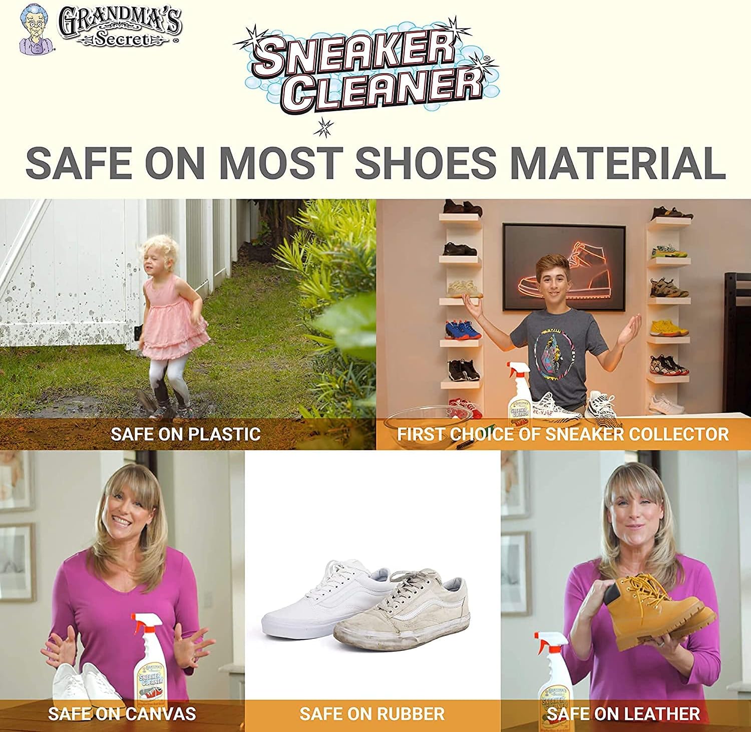 Grandma's Secret Spot Remover Laundry Spray - Chlorine, Bleach and Toxin-Free Fabric Stain Remover for Clothes - Removes Oil, Paint, Blood and Pet Stains - 16 Oz, 2 Pack