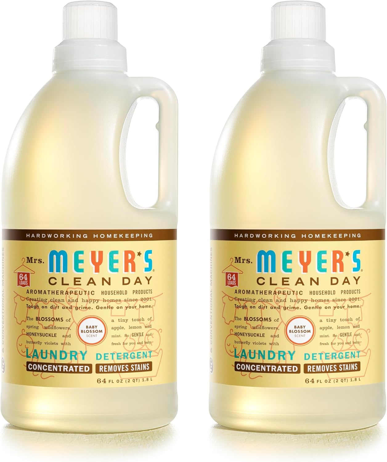 MRS. MEYER'S CLEAN DAY Liquid Laundry Detergent, Biodegradable Formula Infused with Essential Oils, Lavender, 64 oz (64 Loads)