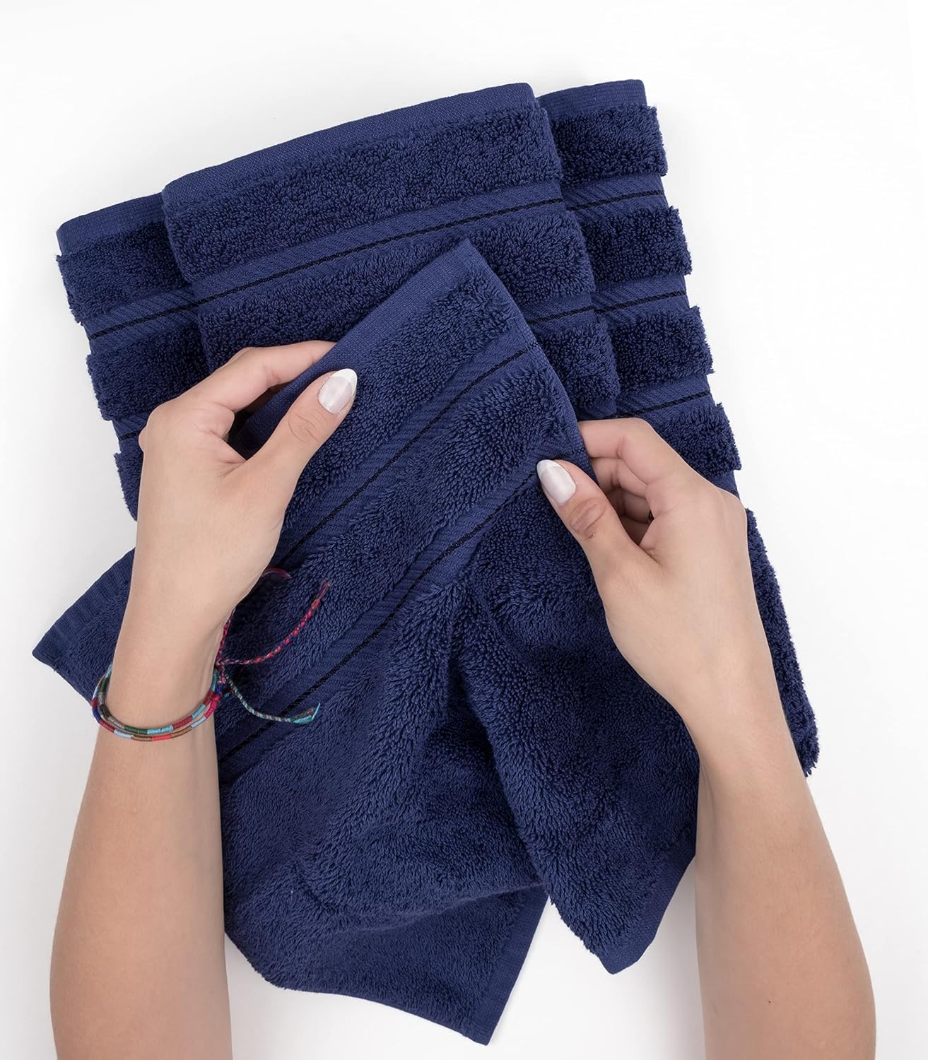 American Soft Linen Luxury 6 Piece Towel Set, 2 Bath Towels 2 Hand Towels 2 Washcloths, 100% Cotton Turkish Towels for Bathroom, Light Grey Towel Sets
