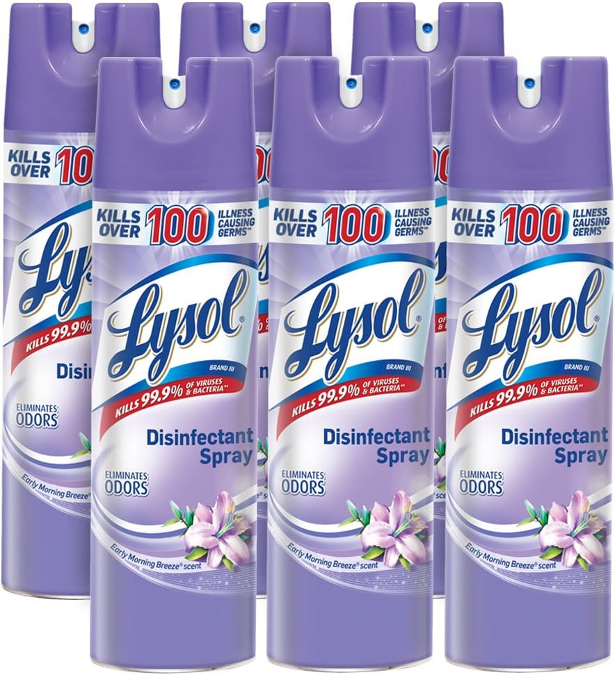 Lysol Disinfectant Spray, Sanitizing and Antibacterial Spray, For Disinfecting and Deodorizing, Lemon Breeze, 19 Fl Oz (Pack of 2), Packaging May Vary