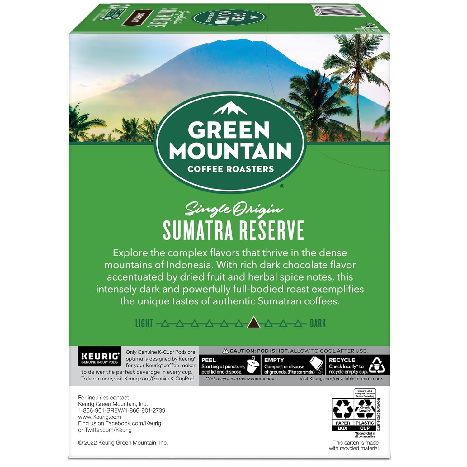 Green Mountain Coffee Roasters Dark Magic Keurig Single-Serve K-Cup Pods, Dark Roast Coffee, 72 Count (6 Packs of 12)