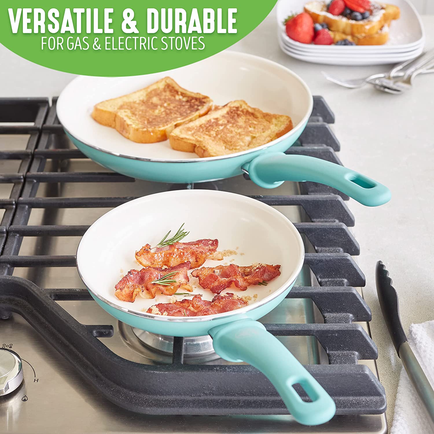Ceramic non-stick 12-piece pan set