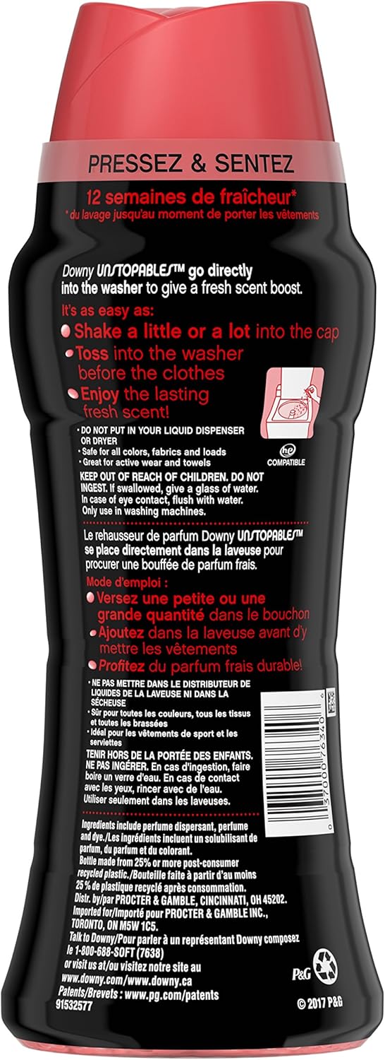 Downy Unstopables In Wash Scent Booster Beads, Fresh Scent, 24 oz, Downy Scent Booster Beads, Unstoppable Laundry Beads, Odor Protection