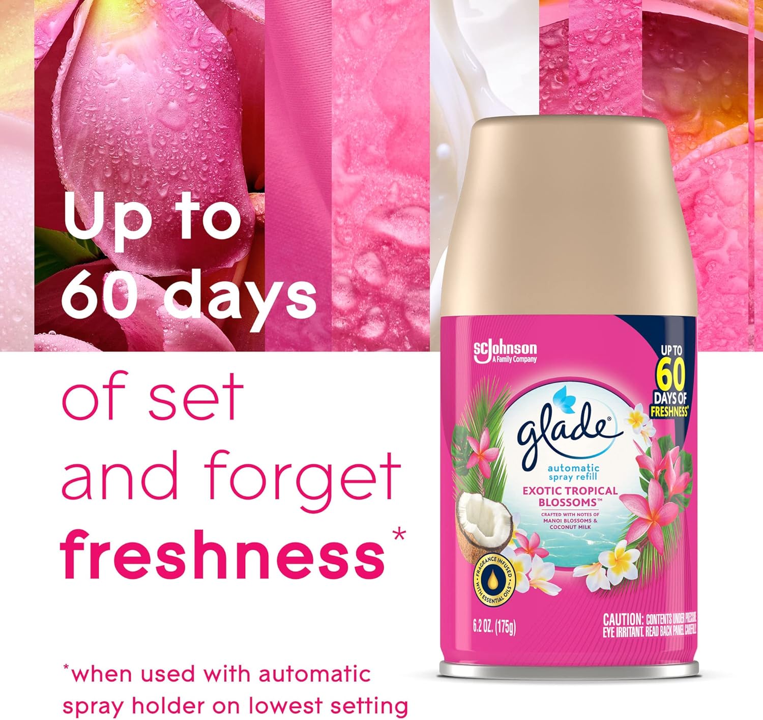 Glade Automatic Spray Air Freshener Refill, Scented Air Freshener for Home and Bathroom, Clean Linen, 6.2 Oz, 3 Count