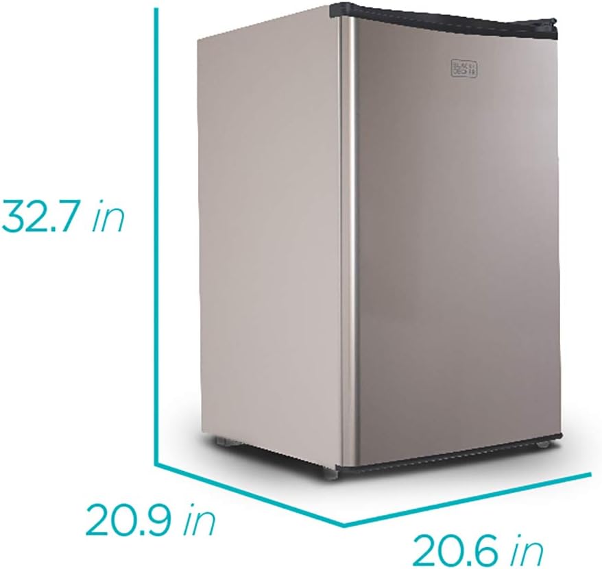 BLACK+DECKER BCRK17B Compact Refrigerator Energy Star Single Door Mini Fridge with Freezer, 1.7 Cubic Feet, Black