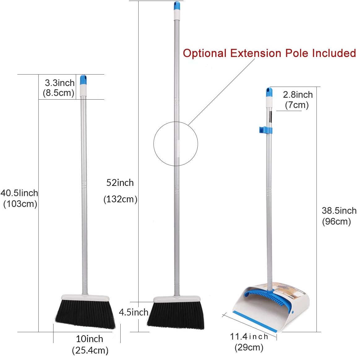 TreeLen Broom and Dustpan Set with 52