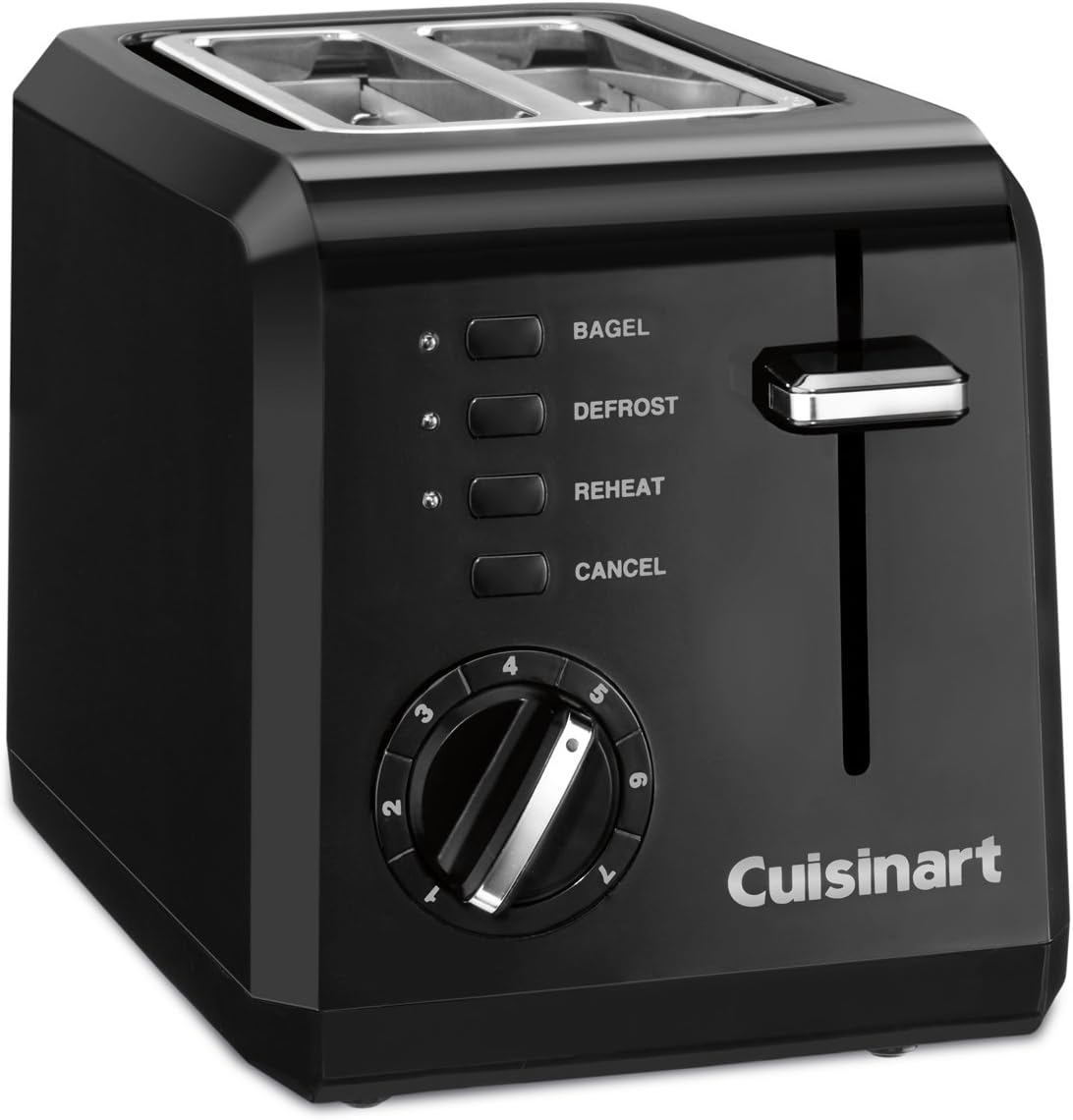 Cuisinart CPT-122BK 2-Slice Compact Plastic Toaster, Black