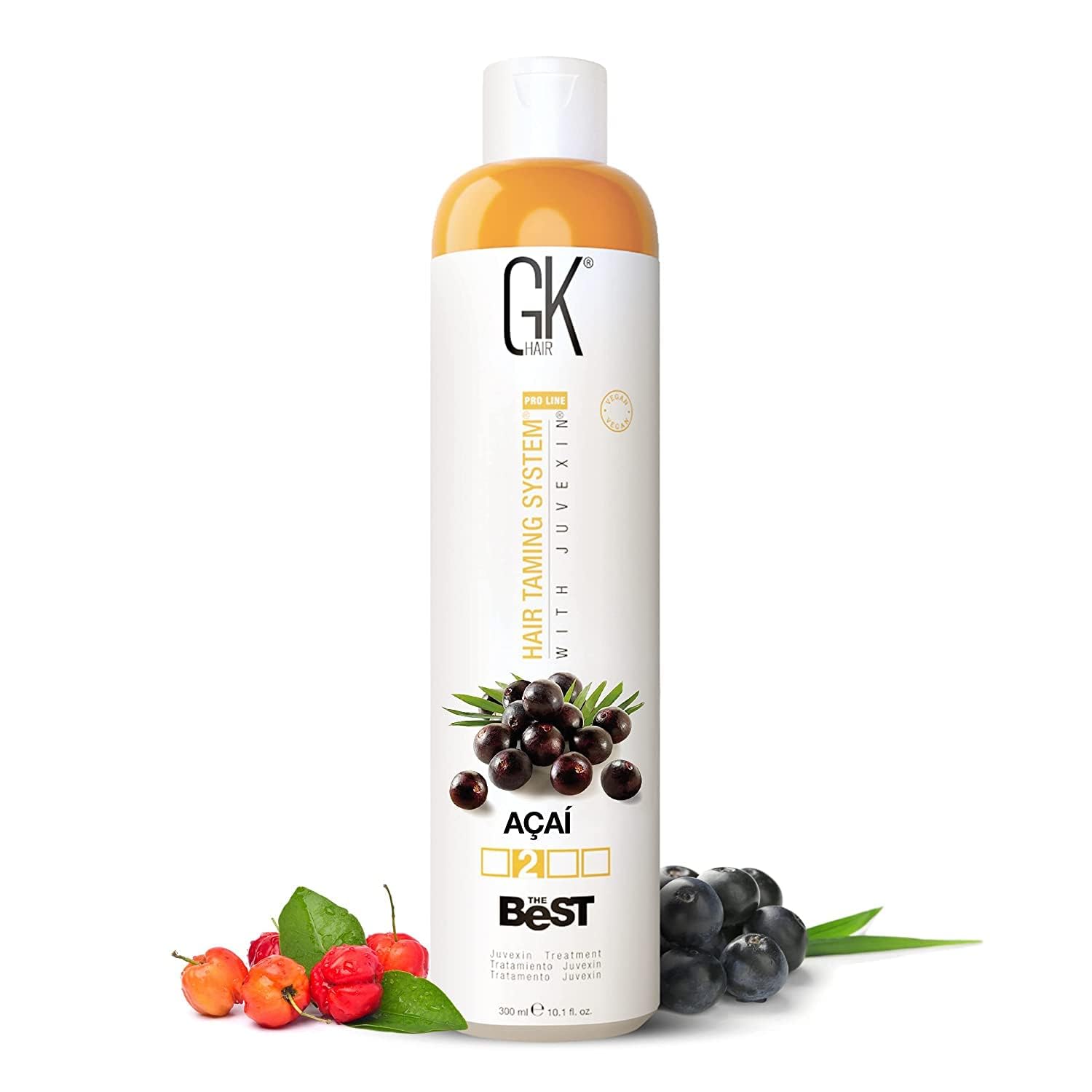 GK HAIR Global Keratin The Best (3.4 Fl Oz/100ml) Smoothing Keratin Hair Treatment - Professional Brazilian Complex Blowout Straightening For Silky Smooth & Frizz Free Hair