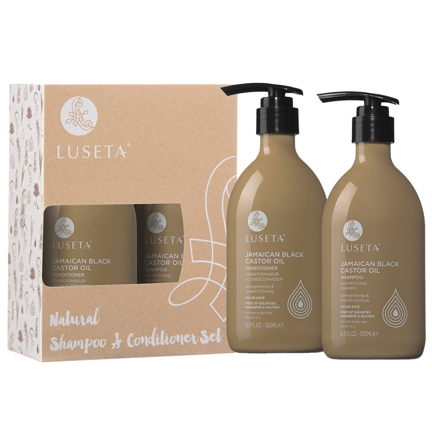 Luseta Biotin Shampoo and Conditioner for HairGrowth - Thickening Shampoo for Thinning Hair andHair Loss - Infused with Argan Oil to Repair DamagedDry Hair - Sulfate Free Paraben Free-2 x 16.9 fl oz