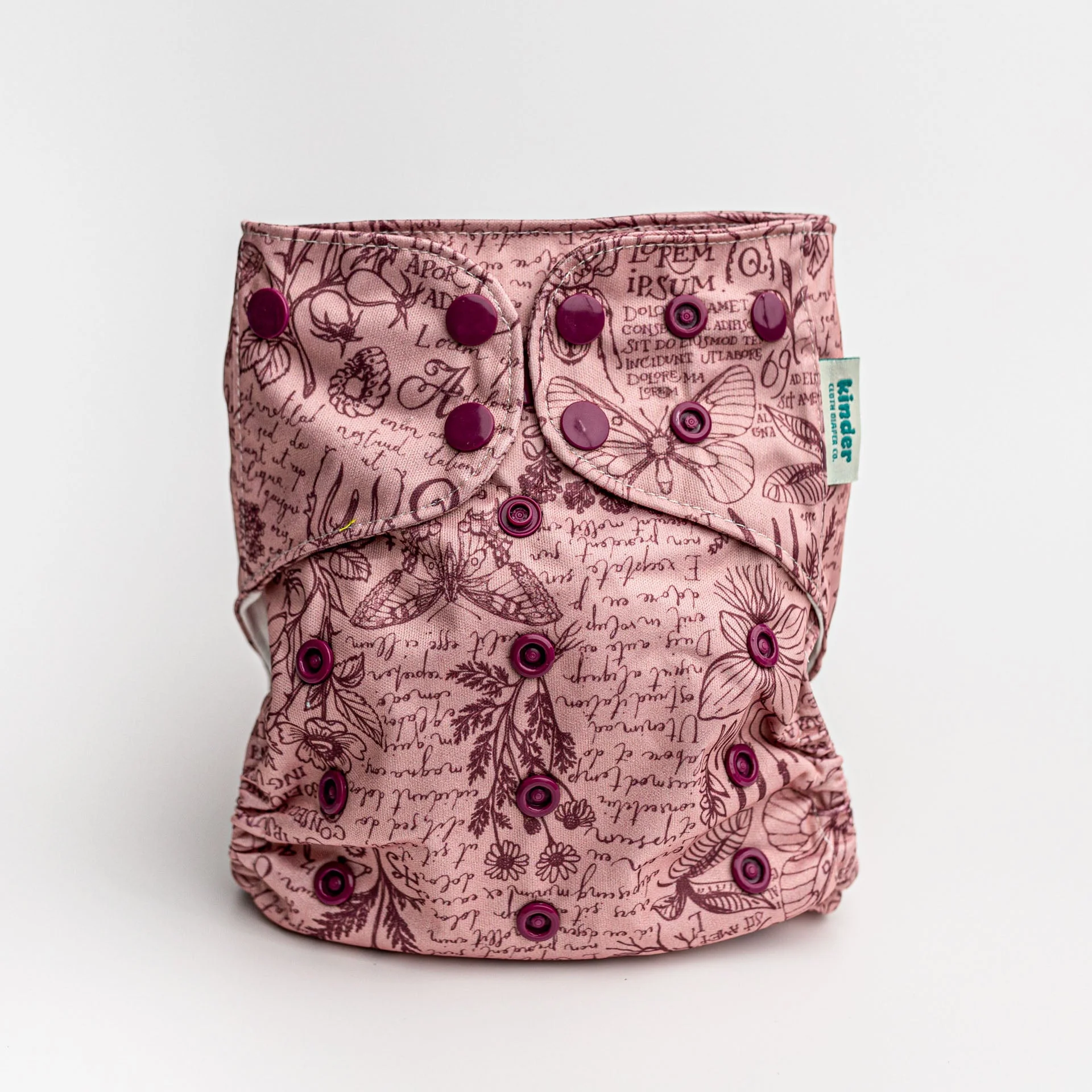 Kinder Cloth Diaper Co. Botanicals Patterned Pocket Cloth Diaper with Athletic Wicking Jersey