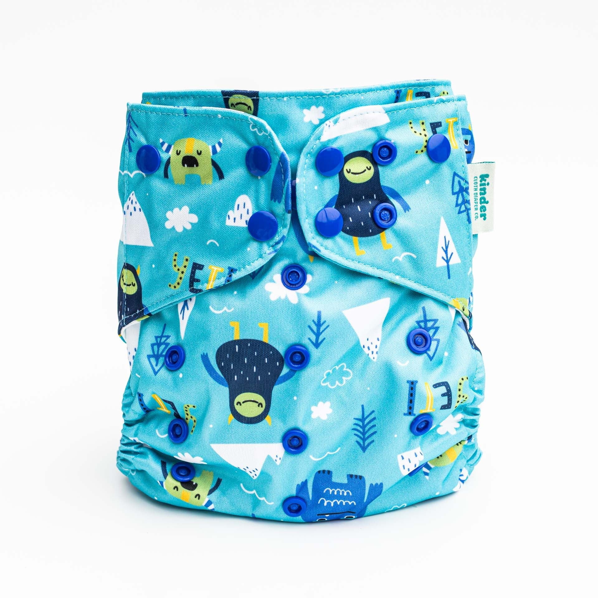 Kinder Cloth Diaper Co. Patterned Basics Pocket Cloth Diaper with Athletic Wicking Jersey
