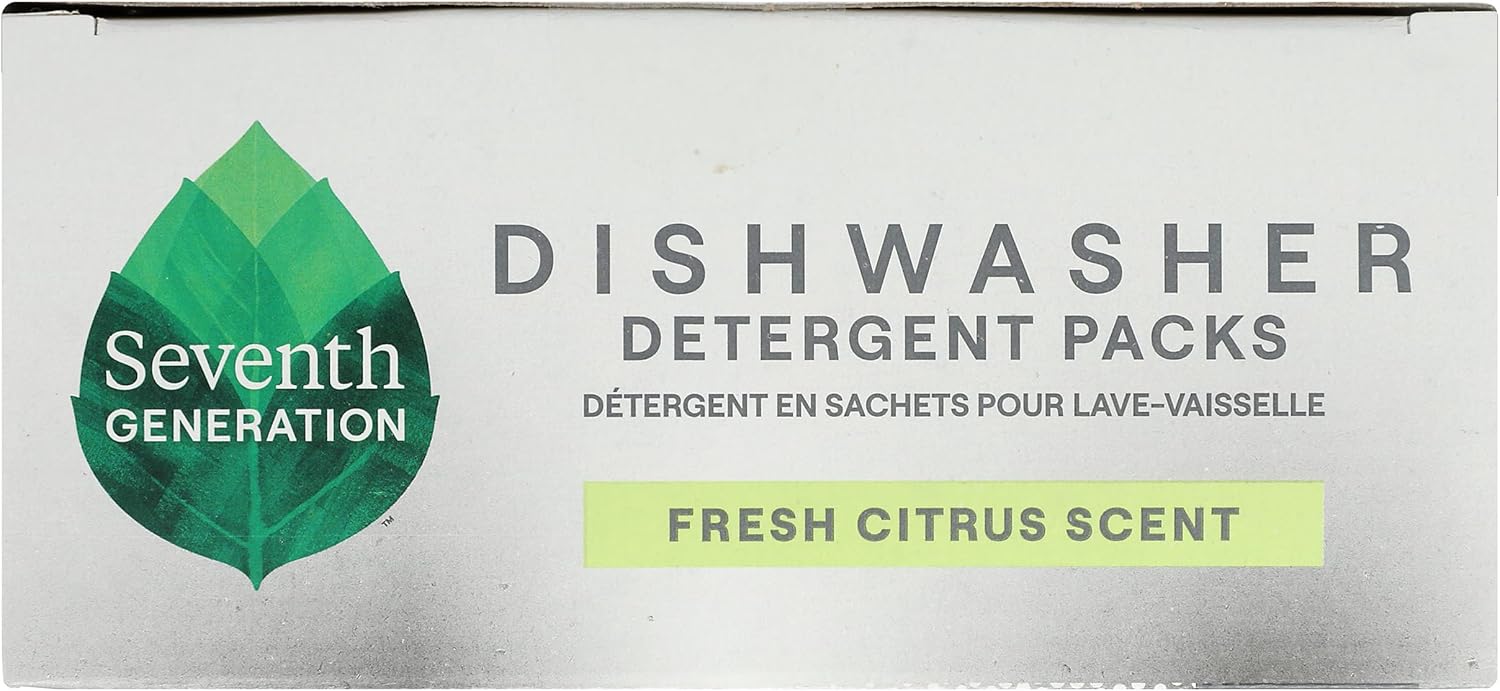 Seventh Generation Power+ Dishwasher Detergent Packs Fresh Citrus scent 1 for sparkling dishes Dishwasher tabs 70 count