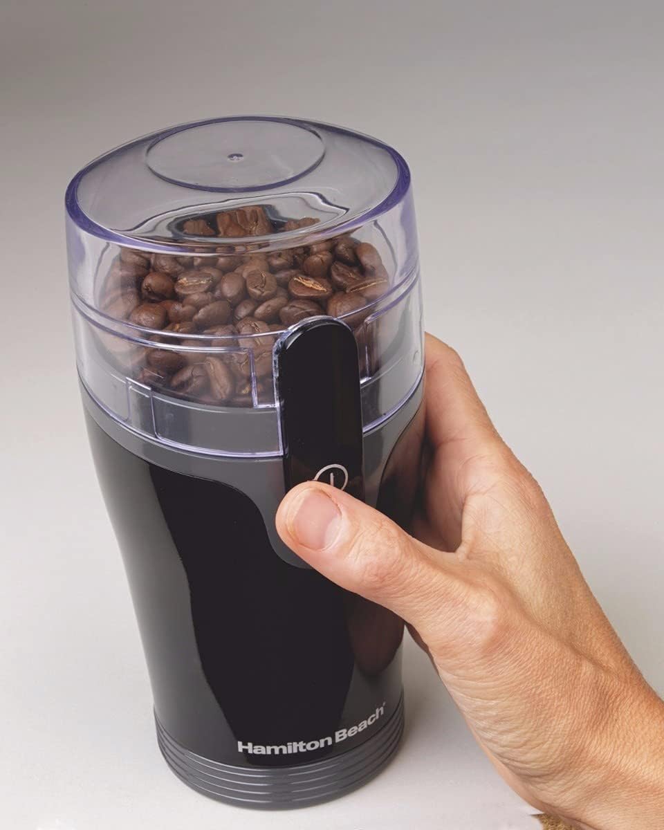 Hamilton Beach Fresh Grind Electric Coffee Grinder for Beans, Spices and More, Stainless Steel Blades, Removable Chamber, Makes up to 12 Cups, Black
