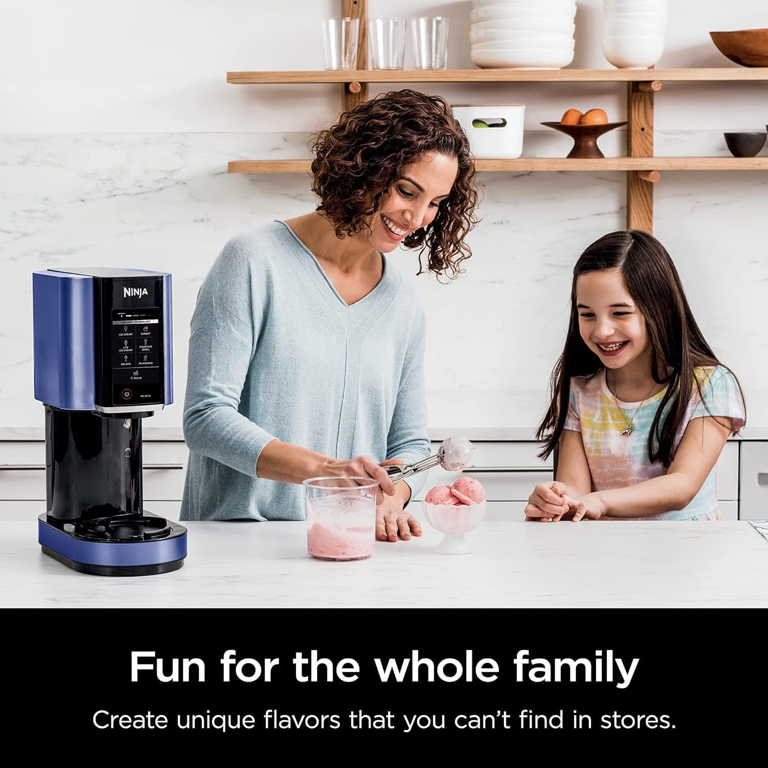 SharkNinja NC301 CREAMi 7-In-1 Ice Cream Maker with 7 Custom Frozen Treat Modes and Easy 3-Step Treat Preparation (Cloud Silver, Renewed)