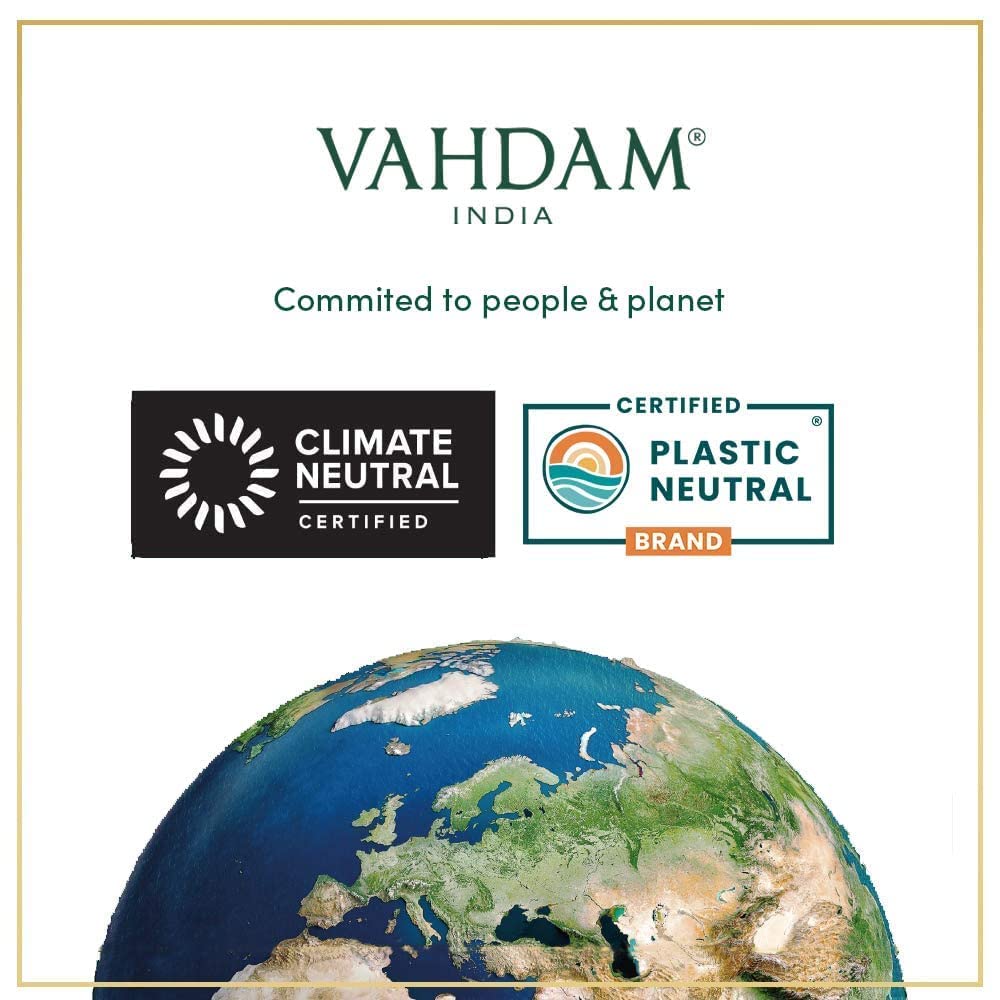 VAHDAM, Organic Turmeric Ginger Herbal Tea Bags (100 Pyramid Tea Bags) Caffeine Free, Non GMO, Gluten Free | 100% Pure Herbal Blend - Savory & Spicy | Plant-Based Tea Bags | Resealable Ziplock Pouch