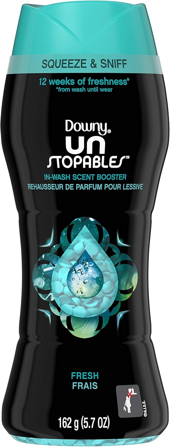 Downy Unstopables In Wash Scent Booster Beads, Fresh Scent, 24 oz, Downy Scent Booster Beads, Unstoppable Laundry Beads, Odor Protection